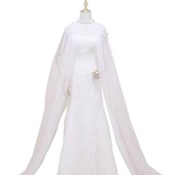 Abaodam Accessoires Schal up Robe Quaste Perle Schleier Spitze Wickel Tüll Weißes Kleid Durchsichtig Bestickter Umhang Braut Party für Mesh Braut Schulter (Nur Schal) von Abaodam