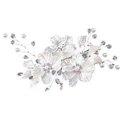 Abaodam Blumenhaarspangen Für Frauen Kristall-seitenclips Blumen-haarspangen Brautperle Haarspange Hochzeit Haarnadel Strass Hochzeit Perlenhaarspangen Fräulein Blumenmädchen Blütenkopf von Abaodam