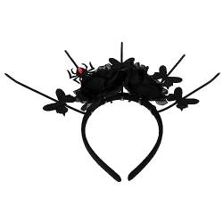 Abaodam Dunkelrosa Spinnen-stirnband Halloween-schmetterlings-stirnband Schwarze Stirnbänder Für Frauen Maskerade-stirnband Gothic Kopfschmuck Dekorationen Tuch Fräulein Bilden von Abaodam