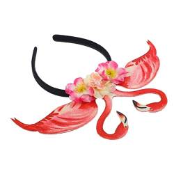 Abaodam Flamingo-stirnband Luau-party-stirnbänder Tropisches Stirnband Cosplay-stirnbänder Kopfschmuck Für Tropische Party Flamingo-haarband Flamingo-hut Zubehör Plastik Bilden Fräulein von Abaodam
