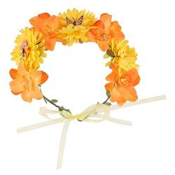 Abaodam Schmetterlingsblumen-stirnband Kopfbedeckung Für Hochzeitsfeiern Blumenhaarbänder Für Hochzeitsgirlande Stirnband Künstlichen Blumen Künstliche Böhmen Stoff Strandresort von Abaodam