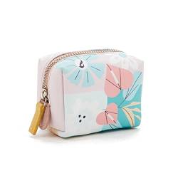 Abbacino Kleine Kulturtasche aus Leder mit mehrfarbigem Blumendruck, bunt, Única, kulturbeutel Damen von Abbacino