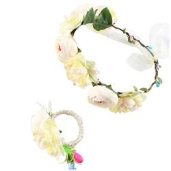 Hochzeits-Haar-Accessoires, Blumenkrone, Stirnbänder, florales Kopfschmuck, Brautblume, Stirnband, böhmische Blumenkrone, Kranz, Haarreifen von Abcsweet