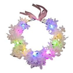Hochzeits-Haar-Accessoires, Blumenkrone, Stirnband, LED-Blumen-Stirnband, leuchtende Blumenkronen, künstliches Blumen-Stirnband für Frauen von Abcsweet