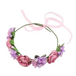 Hochzeits-Haar-Accessoires für Frauen, verstellbarer Blumenkranz, Stirnband, Brautschmuck, Blumenkronen für Hochzeit von Abcsweet