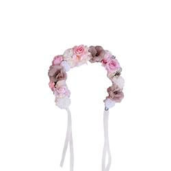 Hochzeits-Haarschmuck für Frauen, weiße Haarspangen, seitliche Blumenform, Kronen mit Band, Hochzeit, Party, Frisur, Kopfbedeckung von Abcsweet