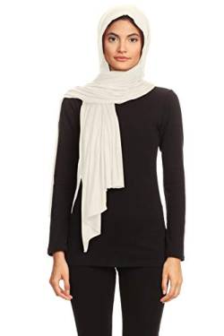Abeelah Jersey Hijab Kopftuch für Damen - Made in USA - Muslimische, afrikanische und indische Mode kompatibel, Elfenbein-Weiß, Large von Abeelah