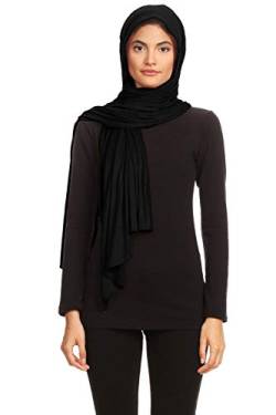 Abeelah Jersey Hijab Kopftuch für Damen - Made in USA - Muslimische, afrikanische und indische Mode kompatibel, schwarz, Large von Abeelah