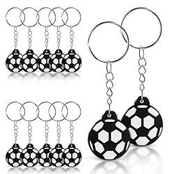 Abeillo 12 Stück Fußball Schlüsselanhänger Mini Fussball Sport Mitgebsel Schlüsselanhänger für Kinder, Football Key Chain, Fußball Party Schlüsselanhängern für Rucksäcke Party Dekorationen von Abeillo