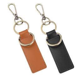 Abeillo 2 Stück Schlüsselring Personalisiert Schlüsselanhänger Leder, Personalisierte Leder Schlüsselanhänger Metall Schlüsselanhänger Portable Schlüsselanhänger für Männer Frauen von Abeillo