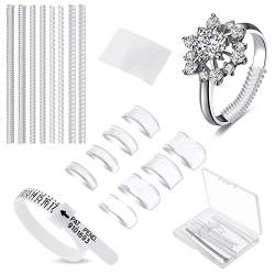 Abeillo Ringverkleinerer Unsichtbar, Ringgrößenversteller mit Poliertuch und Ringgrössenmesser, Ring Size Adjuster Set für Männer und Frauen Lose Ringe (2 Stile, 12 Größen fits 1-10mm) von Abeillo