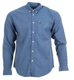 Abercrombie & Fitch Herren Langarm Hemd Oxford (DE/NL/SE/PL, Alphanumerisch, XL, Regular, Regular, Blau) von Abercrombie & Fitch