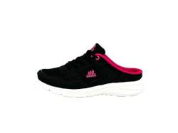 Ablovo® Damen Herren Pantoletten Sandalette Slipper Sabots Sneaker Freizeit (Schwarz-Fuchsia, EU Schuhgrößensystem, Erwachsene, Damen, Numerisch, M, 36) von Ablovo