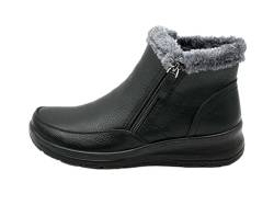 Ablovo® Damen Stiefeletten gefüttert Winterstiefel Winterschuhe Boots (Schwarz, Erwachsene, Damen, 38, Numerisch, EU Schuhgrößensystem, M) von Ablovo