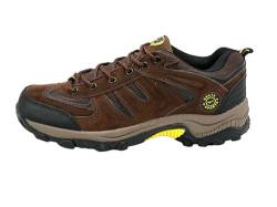 Ablovo Herren Outdoor Trekkingschuhe Wanderschuhe Sneaker Gr. 41-50 inkl. Übergröße (Dunkelbraun-Gelb, EU Schuhgrößensystem, Erwachsene, Herren, Numerisch, M, 48) von Ablovo