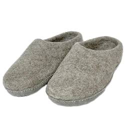 Abolengo de Alpaca Alpaka Hausschuhe/Slipper/Pantoffeln mit weicher Sohle für Damen und Herren, grau, Schuhgröße 36 von Abolengo de Alpaca