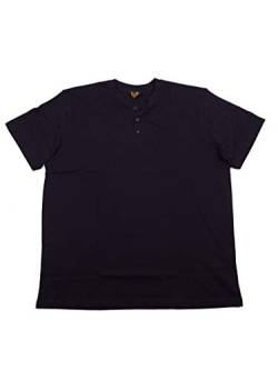 T-Shirt mit Knopfleiste in Herrenübergrößen bis 12XL, Navy, Größe:4XL von Abraxas
