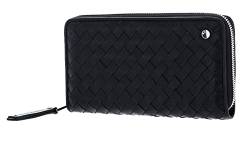 Abro Leather Piuma Weaving Zip Wallet Black/Nickel von Abro