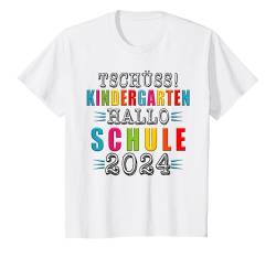 Kinder Tschüss Kindergarten Hallo Schule 2024 Kita Abgänger 2024 T-Shirt von Abschied Kita Kitaabgänger 2024 Kindergarten Kiga