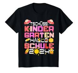 Kinder Tschüss Kindergarten Hallo Schule 2024 Kita Abgänger Mädchen T-Shirt von Abschied Kita Kitaabgänger 2024 Kindergarten Kiga