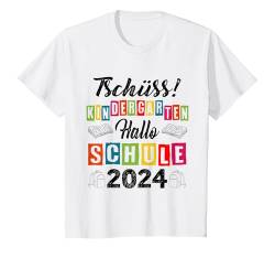 Kinder Tschüss Kindergarten Hallo Schule 2024 Kita Abgänger T-Shirt von Abschied Kita Kitaabgänger 2024 Kindergarten Kiga