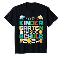 Kinder Tschüss Kindergarten Hallo Schule 2024 Kita Abschluss 2024 T-Shirt von Abschied Kita Kitaabgänger 2024 Kindergarten Kiga