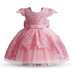 Absead Baby Mädchen Kleid Blumenmädchen Spitzenkleider Prinzessin Ballettröckchen Festzug PartykleidGröße 90(24 Monate, 015 Rosa) von Absead