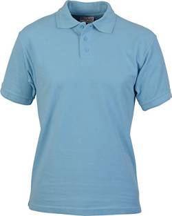 Absolute Apparel Herren-/Erwachsenen-Poloshirt, 3 Knöpfe, doppelt genäht Gr. 58, hellblau von Absolute Apparel