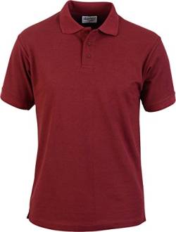 Absolute Apparel Herren-/Erwachsenen-Poloshirt, 3 Knöpfe, doppelt genäht Gr. XXXXXXXL, burgunderfarben von Absolute Apparel