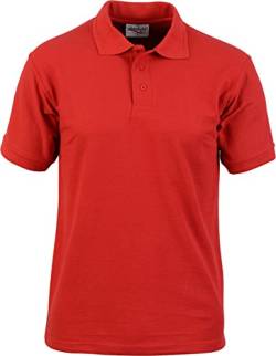 Absolute Apparel Poloshirt für Herren und Erwachsene, 3 Knöpfe, doppelt genäht, Präzisionspiqué-Poloshirt, rot, XXXXXXXL von Absolute Apparel