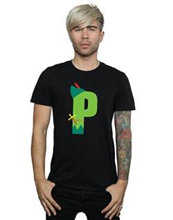 Disney Herren Alphabet P is for Peter Pan T-Shirt Schwarz Medium von Absolute Cult