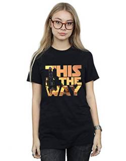 Star Wars Damen The Mandalorian The Way Poster Text Boyfriend Fit T-Shirt Schwarz XX-Large von Absolute Cult