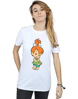 The Flintstones Damen Pebbles Flintstone Boyfriend Fit T-Shirt Weiß Small von Absolute Cult