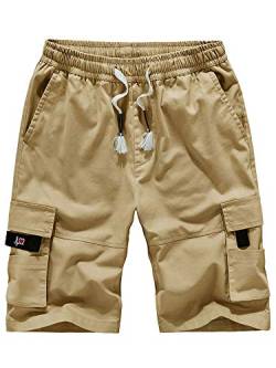 Abtel Herrenhose Kurze Sommer Cargo Hosen Baumwolle Kordelzug Lose Freizeithose Vintage Baumwolle Cargo Shorts Men 6XL Khaki von Abtel