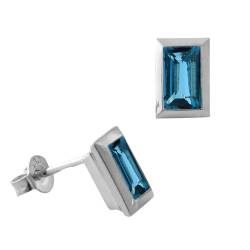 Acalee 70-1023-03 Topas-Ohrringe Weißgold 333 Stecker mit Topas London Blau von Acalee