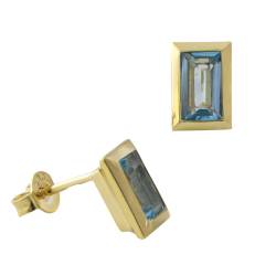 Acalee 70-1026-02 Topaz-Ohrringe Gold 333 / 8K Ohrstecker Swiss Blau von Acalee