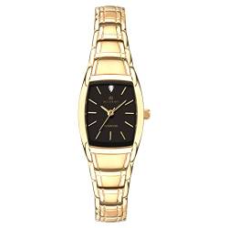Accurist Damen Quarzwerk Armbanduhr, 21.00mm GehäusegröÃŸe mit schwarz analog Zifferblatt und Gold Metall Armband 8241 von Accurist