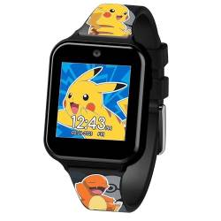 Accutime POK4231 Kinder Smart Watch Pokemon, Kinderuhr mit Selfie Kamera, Foto & Video, Stoppuhr, 3 Hintergründe, 10 Zifferblätter, Diktiergerät, Wecker, Smartwatch Uhr für Jungen und Mädchen, schwarz von Accutime