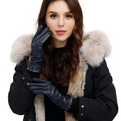 Acdyion Damen Winter Lederhandschuhe Touchscreen Warm Kaschmirfutter Elegant Slim Fit Echtleder Winterhandschuhe Tägliche Freizeit Outdoor von Acdyion