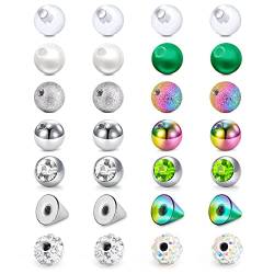 AceFun 5mm Piercing Kugel 1,6mm 14G Ersatzkugeln mit Außengewinde Chirurgenstahl & Acryl Kunststoffkugeln Piercing Helix Tragus Industrie Nippelringe Bauchnabelpiercing Ringe Teile von AceFun