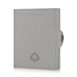 AceStudios Slim Wallet - Geldbörse Herren & Damen für 10 Karten - Geldbeutel klein mit RFID Blocker - Premium Portmonee Herren - Geldbeutel Herren mit Münzfach - Kartenetui (Grau) von AceStudios