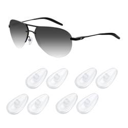 Acefrog Silikon-Nasenpads in Tropfenform für Oakley Tincup OX3184 OX5099 OX5094, Leiter, Flügelfalte Brillen Sonnenbrille, Schraubnasenstück, rutschfest, transparent, 4 Paar von Acefrog