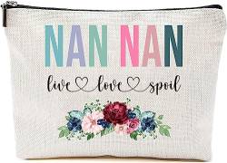 AcevedoDesign Kosmetiktasche mit Aufschrift "Nan Nan Live Love Spoil", Geschenk für Großmütter, Geschenk für Großmutter, Reisetasche, Geschenk für Großmutter, Geschenk für Großmutter, Geschenk für von AcevedoDesign
