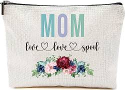 AcevedoDesign Make-up-Tasche mit Aufschrift Mom Live Love Spoil, Großmutter, Muttertagsgeschenke von Enkelkindern, Reisetasche, Geschenkidee für Mutter, Geburtstag, Mutter-Reisetasche, Geschenk für von AcevedoDesign
