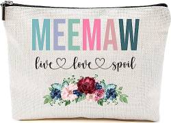 AcevedoDesign Meemaw Live Love Spoil Make-up-Tasche, Großmutter, Muttertagsgeschenke von Enkelkindern, Reisetasche, Meemaw Geschenkidee Geburtstag, Meemaw Reisetasche, neues Meemaw Geschenk, von AcevedoDesign