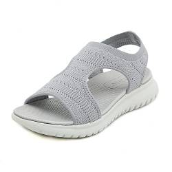 Acfoda Sandalen Damen Sommer Bequeme Leichte Orthopädische Sandale Weiche Sohle Casual Outdoor Sandaletten mit Fussbett Grau 35 von Acfoda