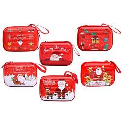 Acfthepiey Weihnachts-Münzgeldbörse, Süßigkeitenbox, Weihnachtsbaumschmuck, Ornamente, kleine Weihnachts-Geschenktüte, rot von Acfthepiey
