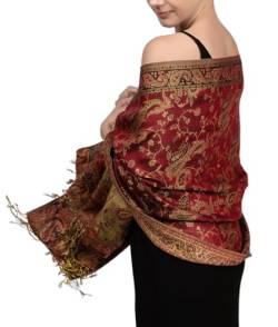 Achillea Damen Achi23 Pashmina-Schal, burgunderfarben, 28" W x 76" L von Achillea