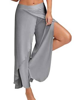 Achinel Damen Split Wide Leg Yoga Hose Harem Hippie Pants Damen Baggy Stretchy Lounge Pants Tanzhose von Achinel