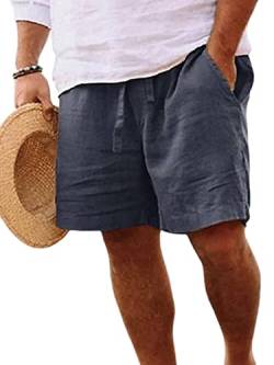 Achinel Herren Strandshorts Einfarbig Unterteile Taille Sommerkurzhose Klassische Passform Kordelstring Strandkleidung Männer Minihose Sport Dunkelgrau XL von Achinel